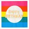Rainbow Gold Foil Happy Birthday Napkins – 16-Pack | Colorful Party Décor for Unicorn, Rainbow & Kids Themes